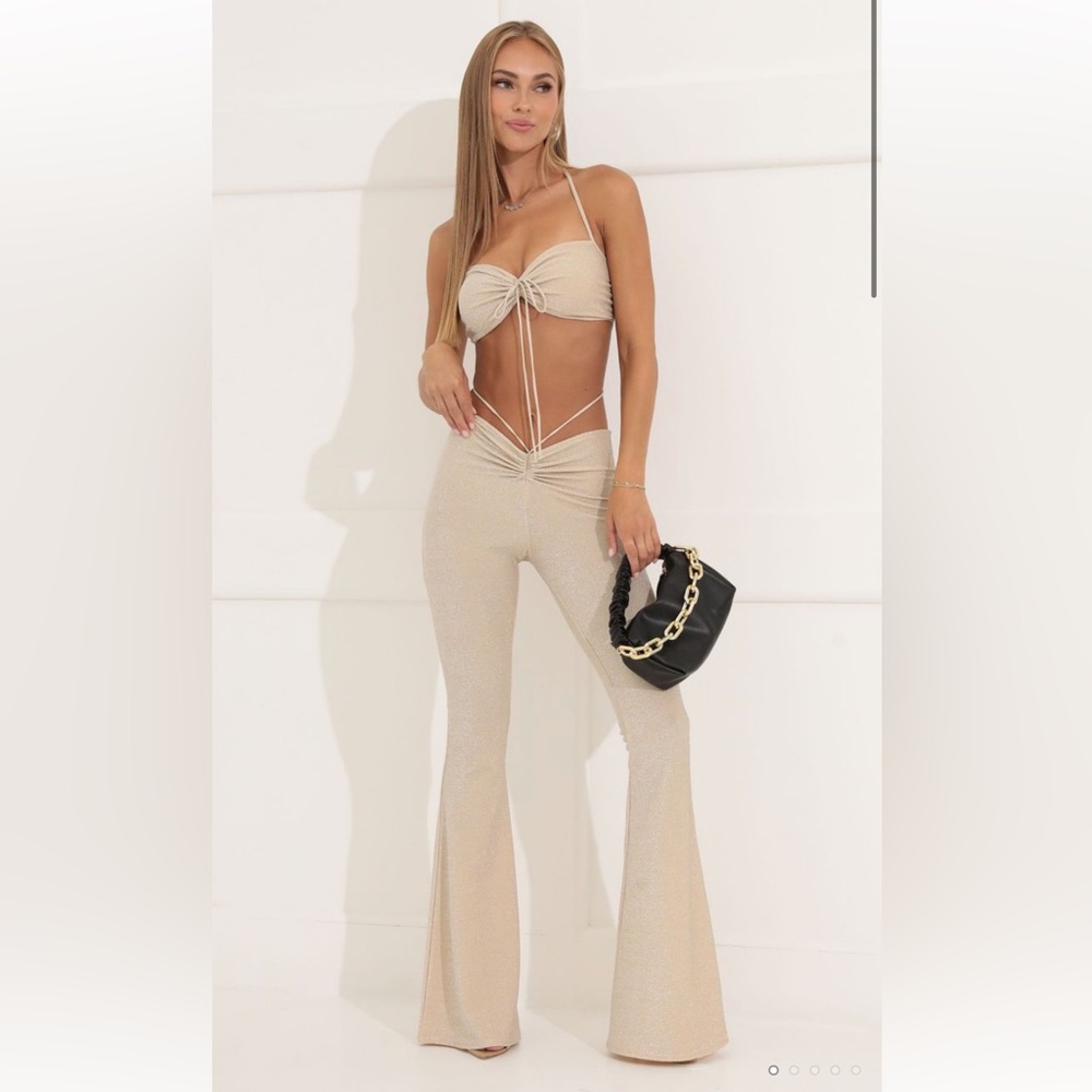 Melli Shimmer Two Piece Set in Beige